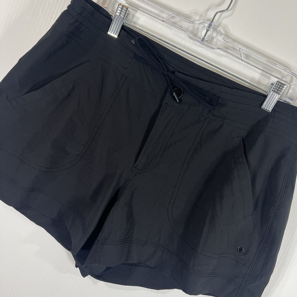 Athleta Rincon Shorts Size 12 Black Drawstring Pockets 3.5" Inseam *READ*